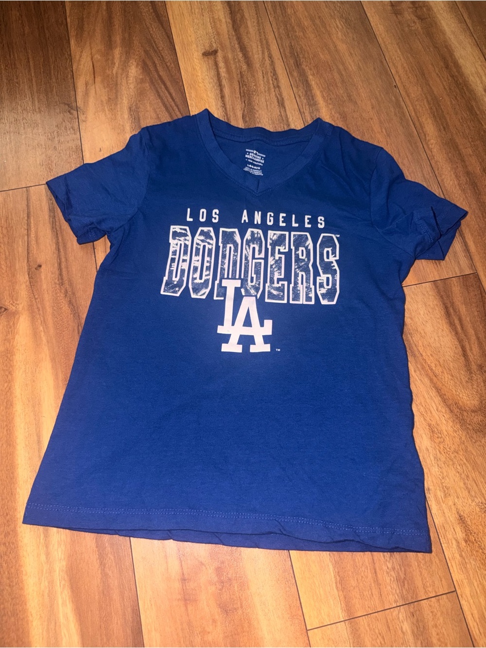 Genuine Merchandise Kids Dodgers T‑Shirt in Royal Blue with White Logo